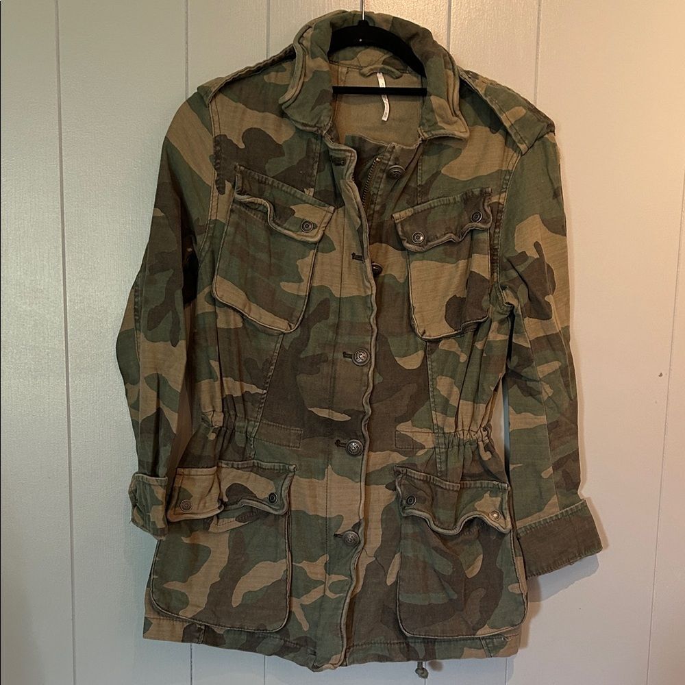 Free People Camo Army Jacket Size XS